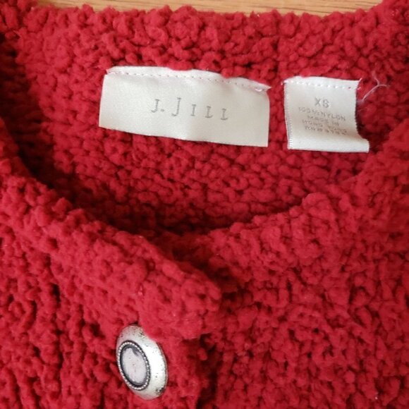 Vintage J. Jill Red Cardigan sz xs - Picture 3 of 3